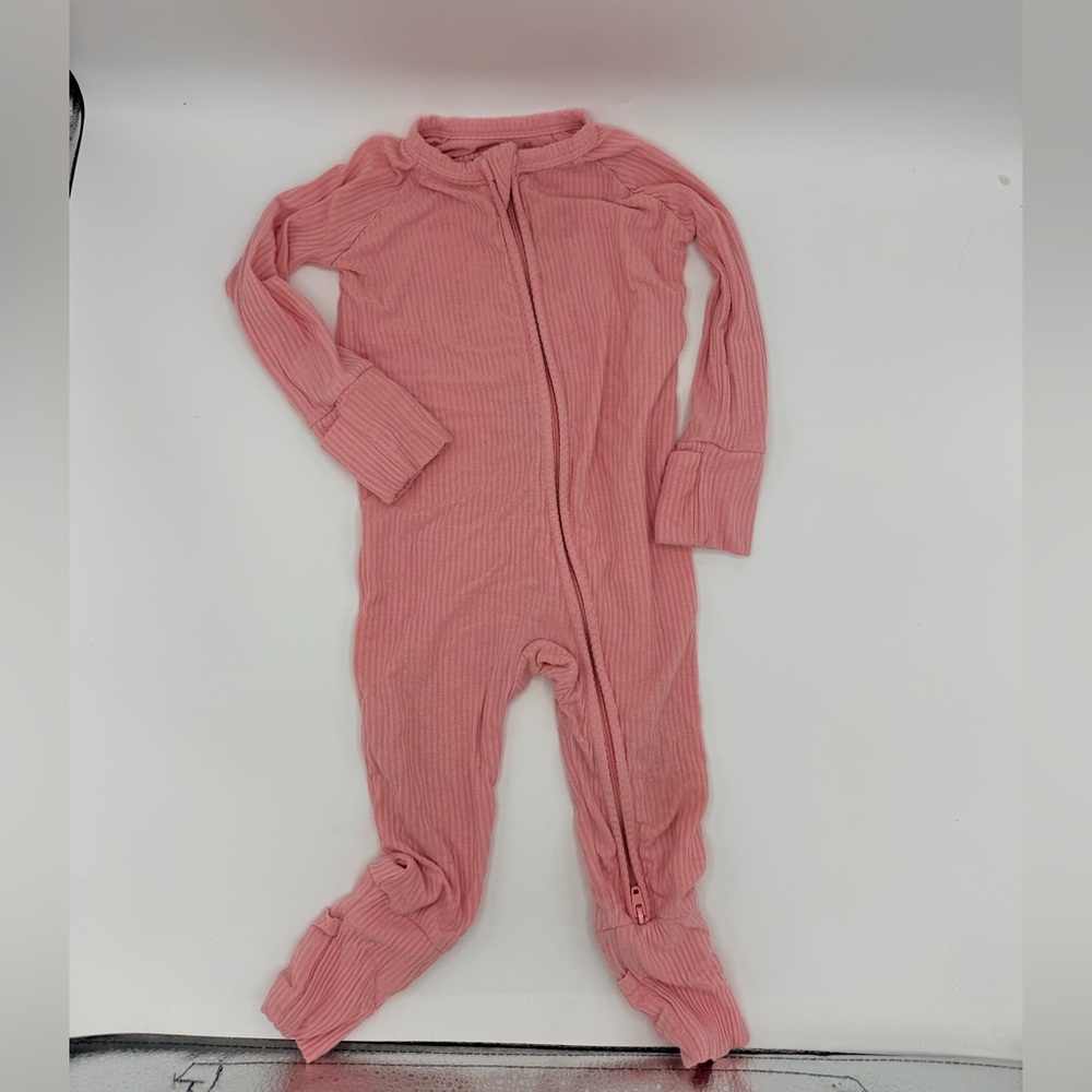 Little Sleepies Ribbed Bubblegum Pink Onesie GUC 3-6M